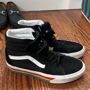 Pride Vans Hi Tops with Velcro Straps